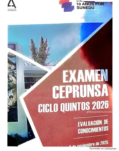 Examen CEPRUNSA CICLO QUINTOS 2026 SOCIALES