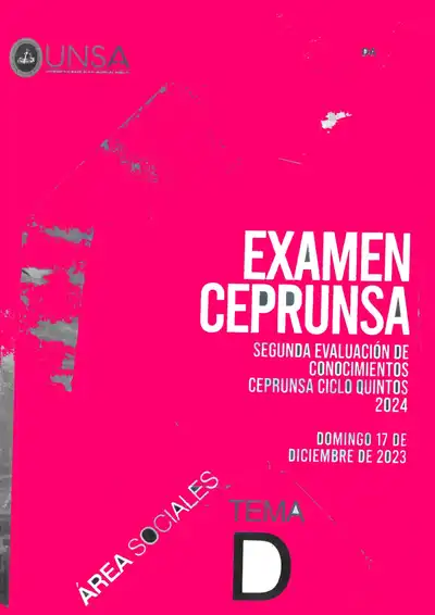 II Examen CEPRUNSA CICLO QUINTOS 2024 SOCIALES